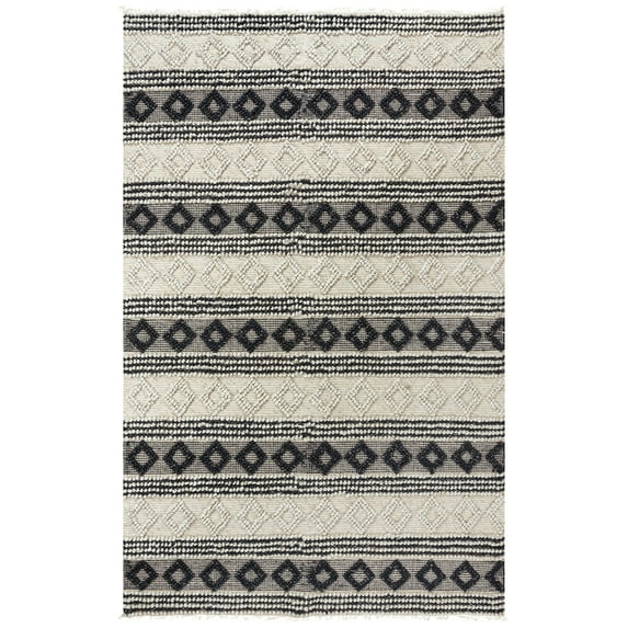 Rizzy Rugs Capri Area Rug CPI104 Ivory Lines Rows 7' 6" x 9' 6" Rectangle