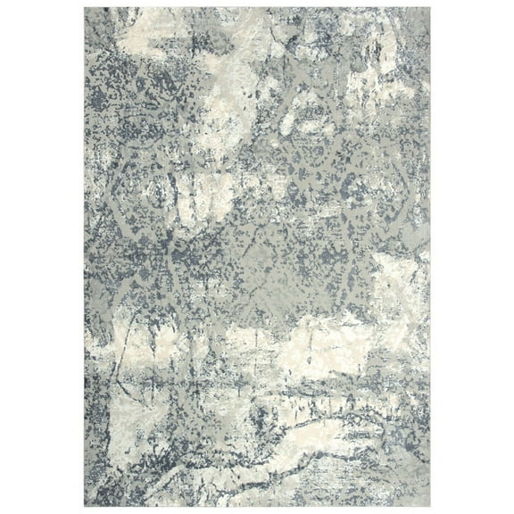 Rizzy Rugs Chelsea Area Rug CHS112 Ceam/Gray Curls Curves 3' 11" x 5' 6" Rectangle