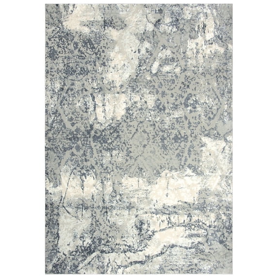 Rizzy Rugs Chelsea Area Rug CHS112 Ceam/Gray Curls Curves 3' 11" x 5' 6" Rectangle