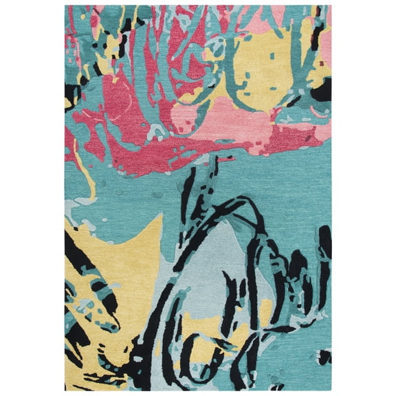 Rizzy Rugs Connie Post Area Rug CNP102 Teal Faded Shaded 5' x 8' Rectangle