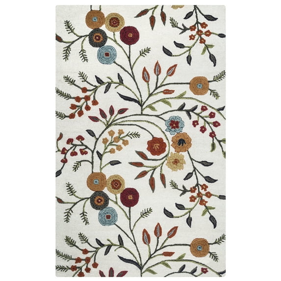 Rizzy Rugs Dimensions Area Rug DI1466 Ivory Floral Flowers 10' x 14' Rectangle