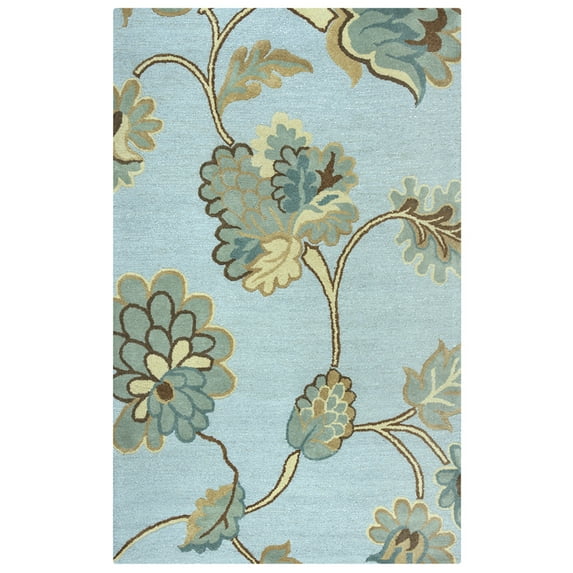 Rizzy Rugs Dimensions Area Rug DI1615 Blue Floral Flowers 8' x 10' Rectangle
