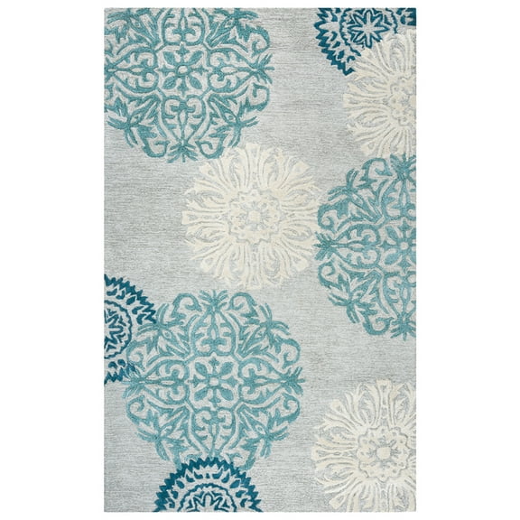 Rizzy Rugs Dimensions Area Rug DI2241 Blue Floral Petals 9' x 12' Rectangle