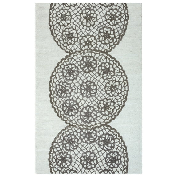 Rizzy Rugs Dimensions Area Rug DI2456 Grey Floral Petals 5' x 8' Rectangle