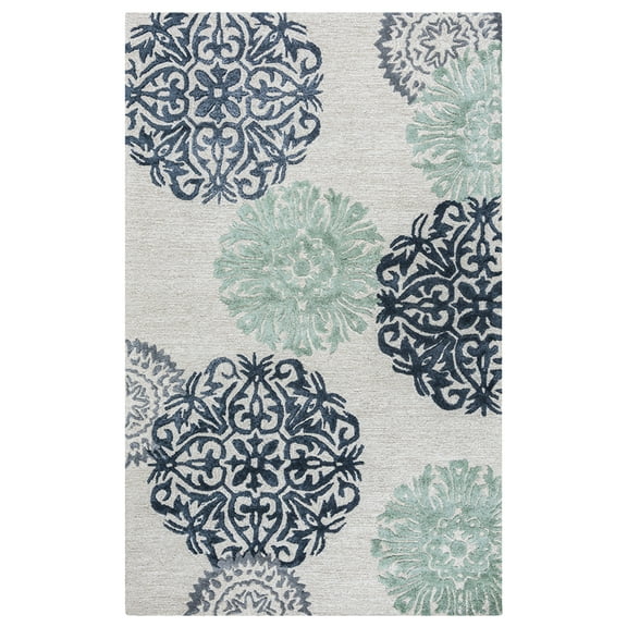 Rizzy Rugs Eden Harbor Area Rug EH8640 Navy Petals Floral 9' x 12' Rectangle