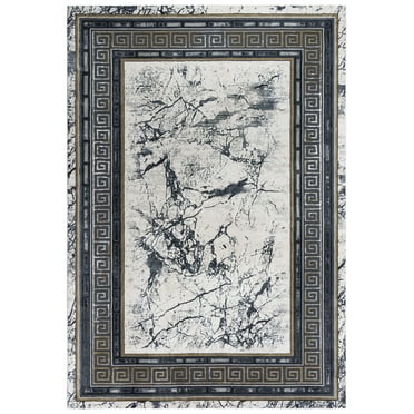Rizzy Rugs Emerge Area Rug EMG923 Black/Beige Cracked Waves 7' 10" x 9' 10" Rectangle