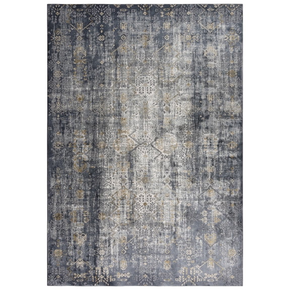 Rizzy Rugs Emerge Area Rug EMG925 Gold/Charcoal Faded Shaded 2' 7" x 9' 6" Rectangle