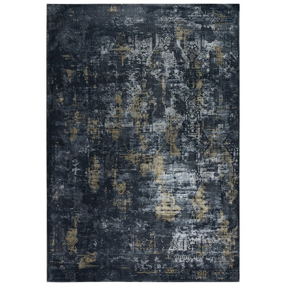 Rizzy Rugs Emerge Area Rug EMG928 Gray/Black Faded Bleached 5' 3" x 7' 6" Rectangle