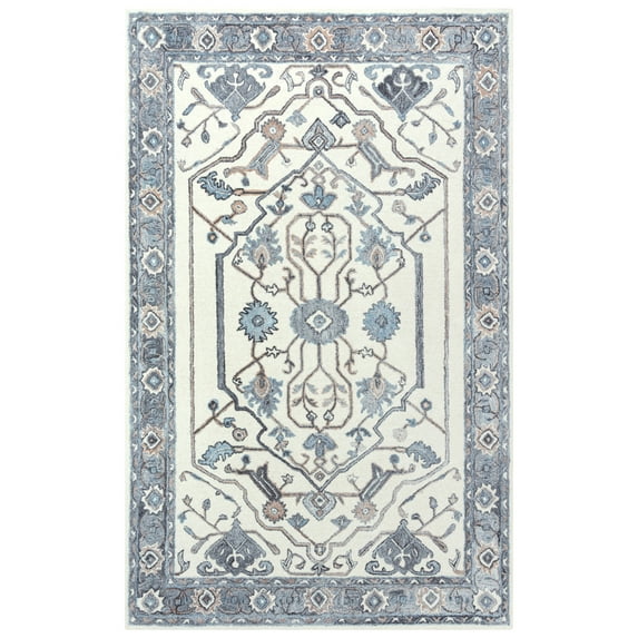 Rizzy Rugs Essence Area Rug ESS102 Beige/Gray Vines Bordered 5' x 7' 6" Rectangle