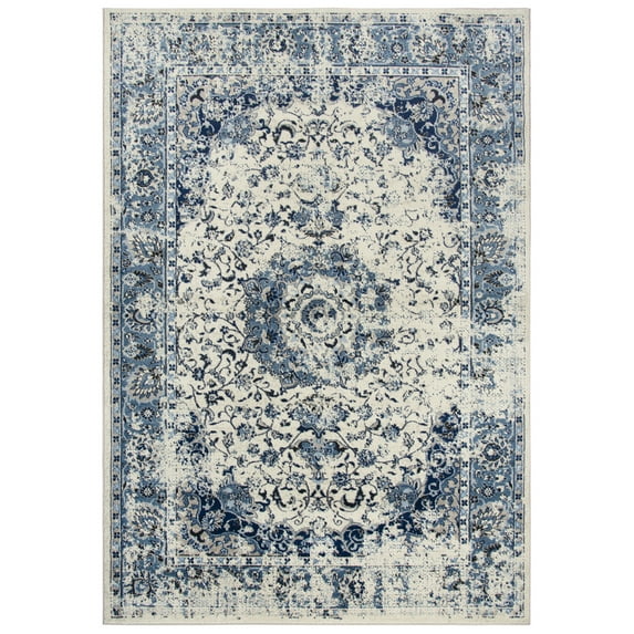 Rizzy Rugs Everything Old Is New Again Area Rug ENA106 Blue Petals Bulbs 7' 10" x 10' 10" Rectangle