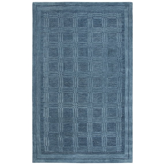 Rizzy Rugs Fifth Avenue Area Rug FA140B Blue Cubes Blocks 18" x 18" Rectangle