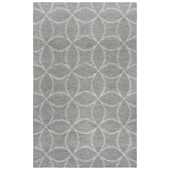 Rizzy Rugs Harmony Area Rug HMY979 Gray Rings Curves
