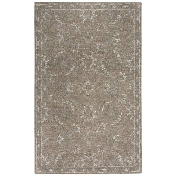 Rizzy Rugs Harmony Area Rug HMY981 Brown Rings Petals, 8' 9" x 11' 9", Brown