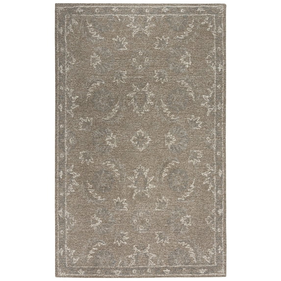 Rizzy Rugs Harmony Area Rug HMY981 Brown Rings Petals, 7' 9" x 9' 9", Brown