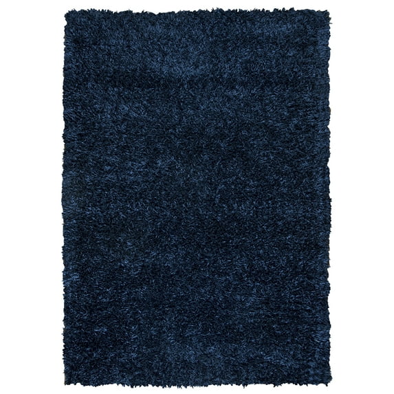 Rizzy Rugs Kempton Shag Area Rug KM2443 Dark Blue Thick Plush