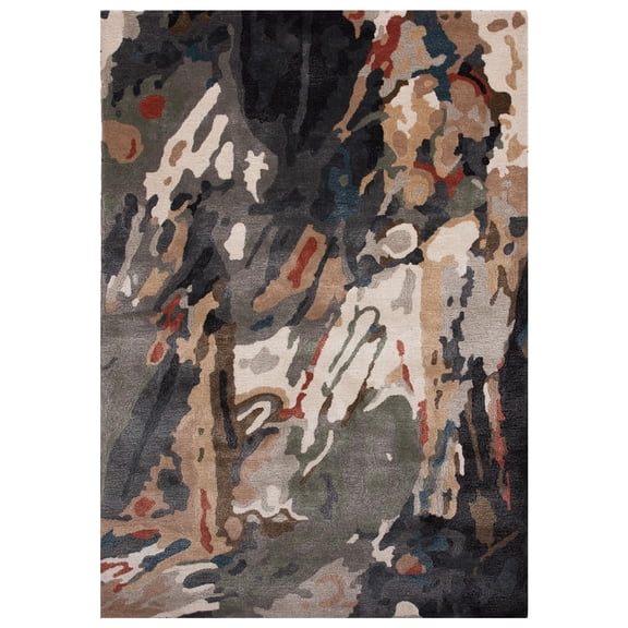 Rizzy Rugs Kinetic Area Rug KIN660 Modern Charcoal, 9' 9" x 12' 9", Charcoal