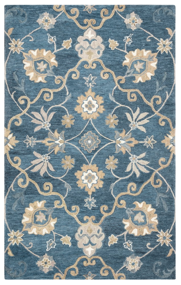 Rizzy Rugs Leone Area Rug LO9985 Blue Vines Scrolls 9' x 12' Rectangle