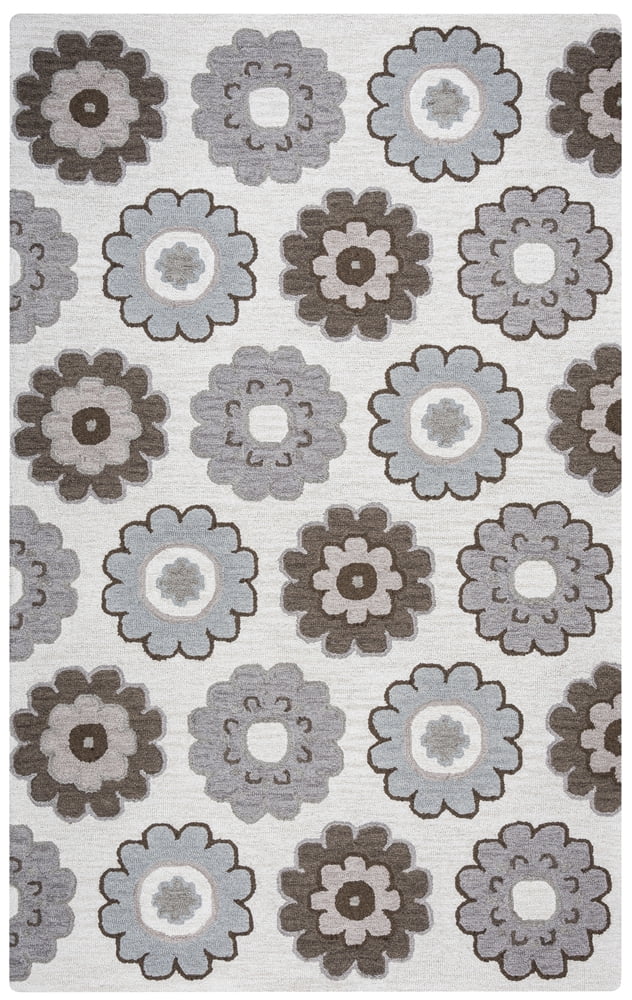 Hand-Tufted Contemporary Gray Wool 9'x12' Kids Room Rug