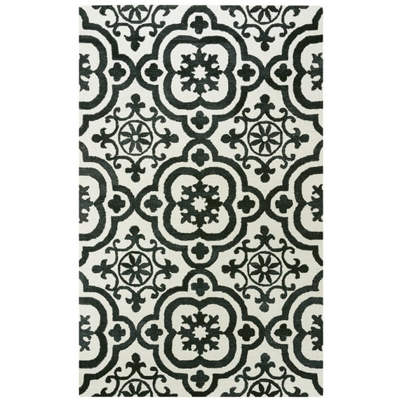 Rizzy Rugs Matrix Area Rug MRX104 Ivory Mirrored Rings 7' 6" x 9' 6" Rectangle