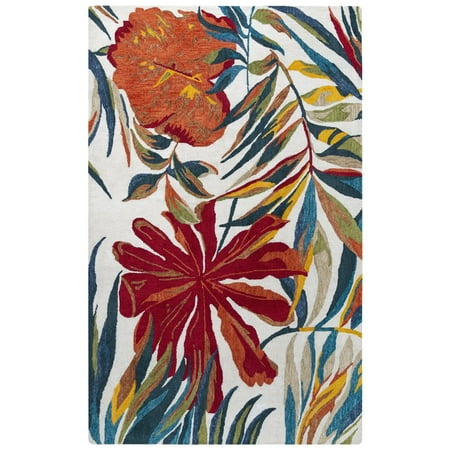 Rizzy Rugs Miramar Area Rug MIR970 Ivory Plants Bulbs, 7' 9" x 9' 9", Ivory
