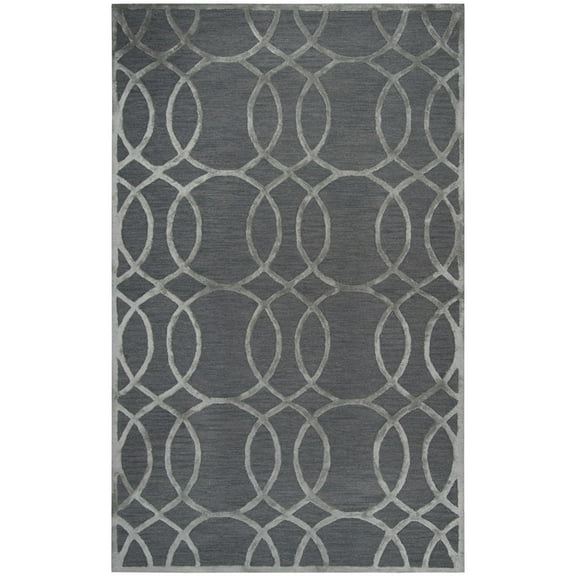 Rizzy Rugs Monroe Area Rug ME313A Md.Gray Rings Loops 3' x 5' Rectangle