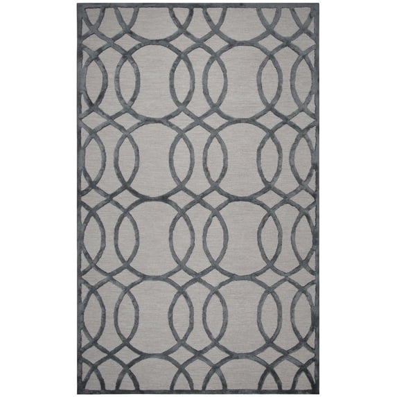 Rizzy Rugs Monroe Area Rug ME317A Cream Rings Loops 5' x 8' Rectangle