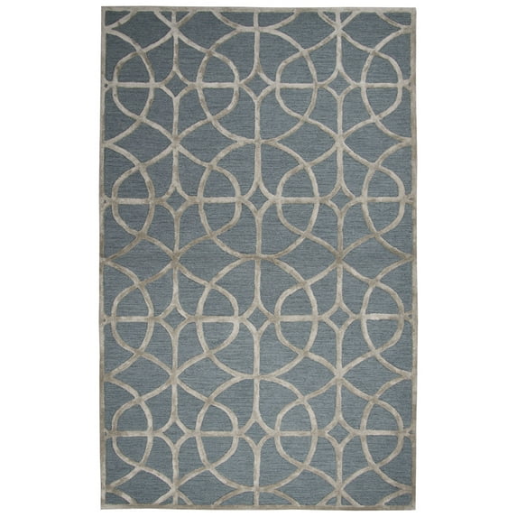 Rizzy Rugs Monroe Area Rug ME319A Ivory Rings Diamonds 8' x 10' Rectangle