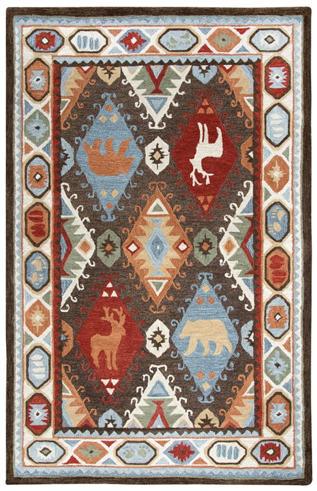 Rizzy Rugs Northwoods Area Rug NWD102 Brown Geometric Triangles 5' x 8' Rectangle
