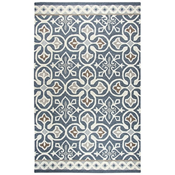 Rizzy Rugs Opulent Area Rug OU574A Blue / Gray Leaves Bulbs 5' x 8' Rectangle