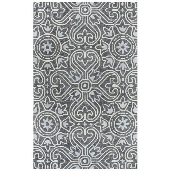 Rizzy Rugs Opulent Area Rug OU957A Gray Leaves Tufted 10' x 13' Rectangle