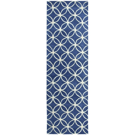 Rizzy Rugs Opus Area Rug OP8120 Blue Trellis Lattice 2' 6" x 8' Rectangle