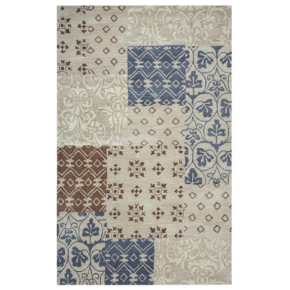 Rizzy Rugs Palmer Area Rug PA9321 Multi Squares Leaves