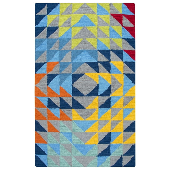 Rizzy Rugs Play Day Area Rug PD588A Gray Refracted Shapes 3' x 5' Rectangle