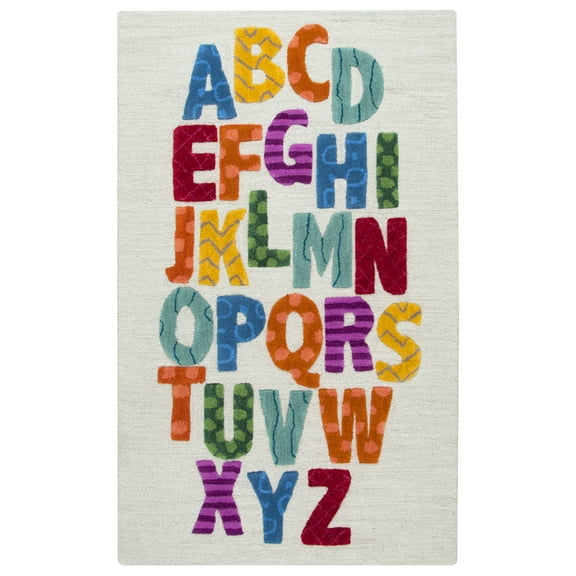 Rizzy Rugs Play Day Area Rug PD597A Ivory Spelling Abcs 3' x 5' Rectangle