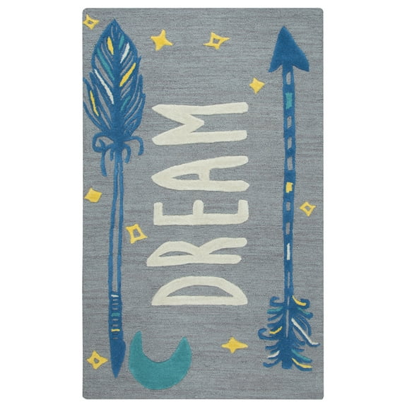 Rizzy Rugs Play Day Area Rug PD599A Gray Feathers Arrow 3' x 5' Rectangle