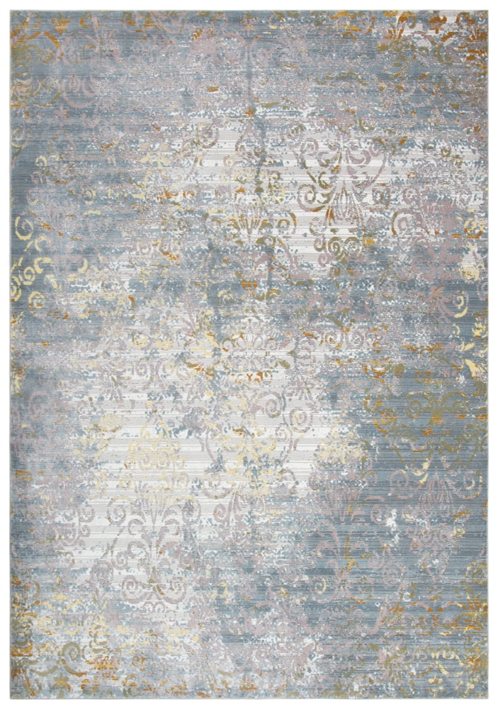 Rizzy Rugs Princeton Area Rug PRI106 Blue/Gray Petals Vines 3' 11" x 5' 6" Rectangle