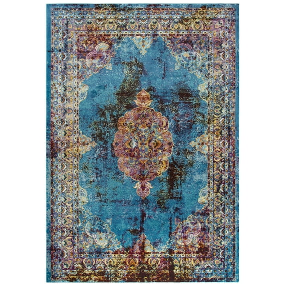 Rizzy Rugs Princeton Area Rug PRI107 Blue Medallions Curves 8' 10" x 11' 10" Rectangle