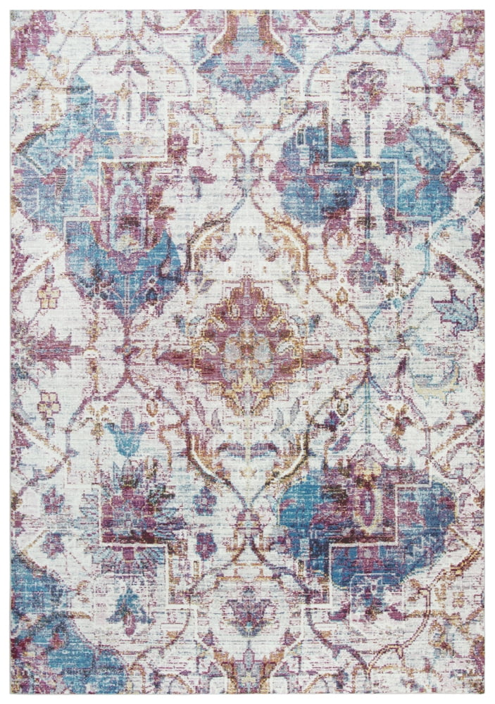 Rizzy Rugs Princeton Area Rug PRI110 Cream/Blue Vines Petals 3' 11" x 5' 6" Rectangle