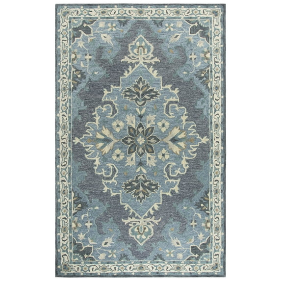 Rizzy Rugs Resonant Area Rug RS932A Dark Gray Bulbs Bordered 2' 6" x 8' Rectangle