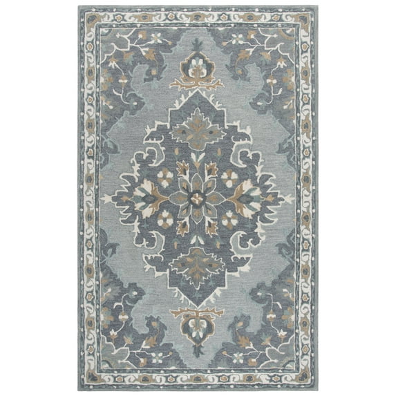 Rizzy Rugs Resonant Area Rug RS933A Gray Leaves Wool 8' x 10' Rectangle