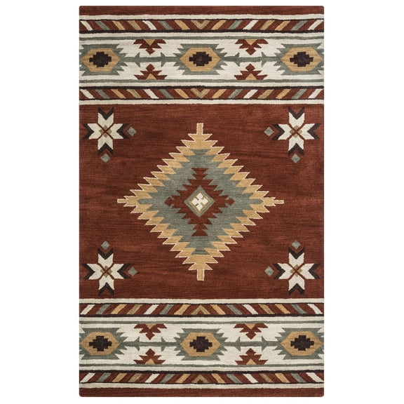 Rizzy Rugs Southwest Area Rug SU1822 Rust Jagged Star 6' 6" x 9' 6" Rectangle