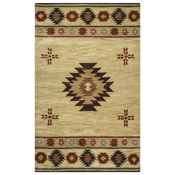 Rizzy Rugs Southwest Area Rug SU2007 Khaki Petals Shapes 8' x 8' Round