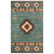 Rizzy Rugs Southwest Area Rug SU2008 Gray Blue Jagged Shapes 5' x 8' Rectangle
