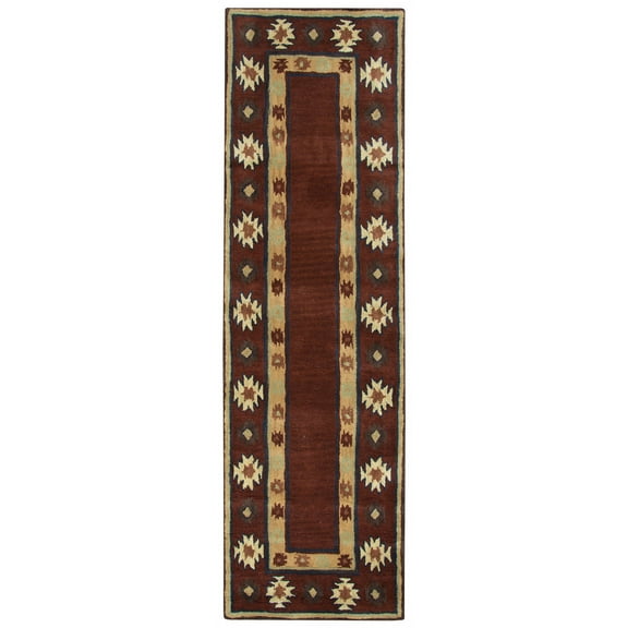 Rizzy Rugs Southwest Area Rug SU2014 Burgundy Blocks Cubes 2' 6" x 8' Rectangle