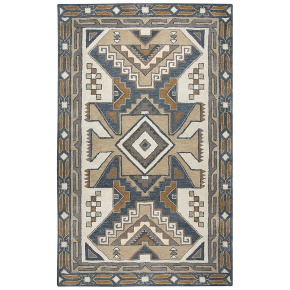 Rizzy Rugs Southwest Area Rug SU489A Gray Angled Blocks 2' 6" x 8' Rectangle