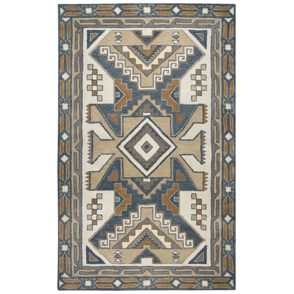 Rizzy Rugs Southwest Area Rug SU489A Gray Angled Blocks 5' x 8' Rectangle