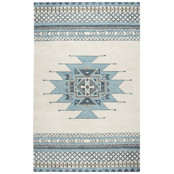 Rizzy Rugs Southwest Area Rug SU567A Blue Angled Lines 8' x 8' Round