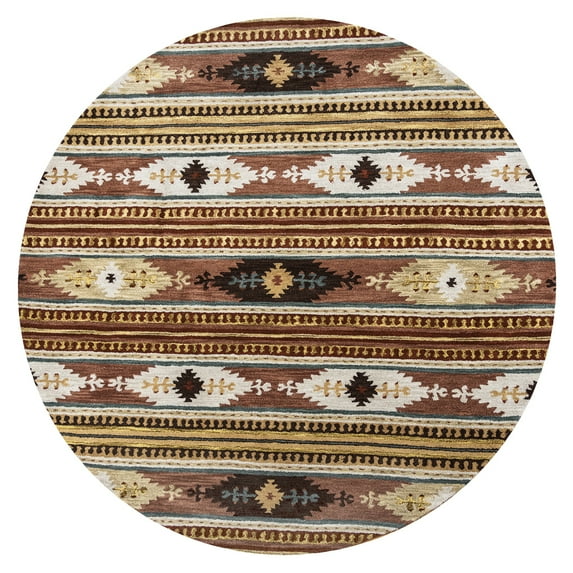 Rizzy Rugs Southwest Area Rug SU8156 Multi Arrowheads Jagged 10' x 10' Round