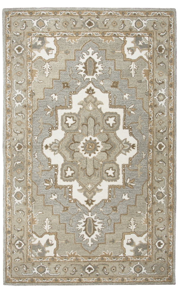 Hand-Tufted Gray Wool Rectangular Contemporary Area Rug