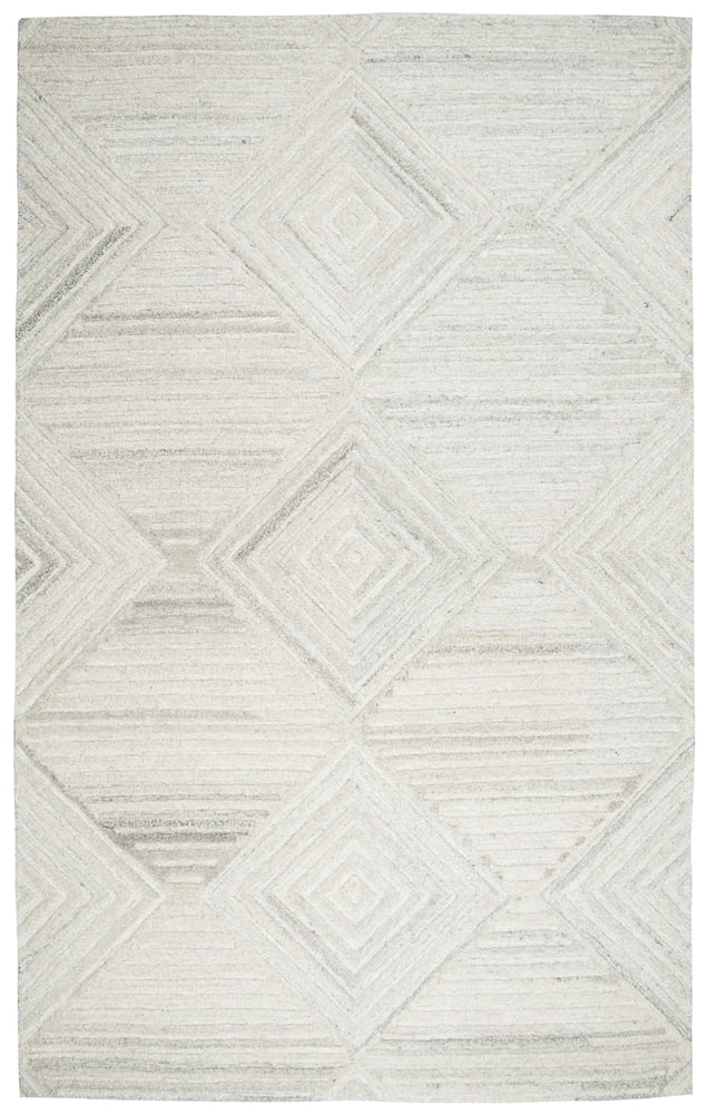 Ivory Hand-Tufted Wool Reversible Rectangular Area Rug 9' x 12'